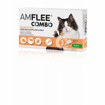 AMFLEE COMBO pisica si dihor 50 mg x 3 pipete ieftin