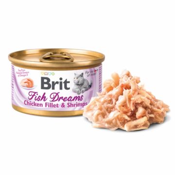Brit Fish Dreams cu pui si creveti in suc propiu, 80 g