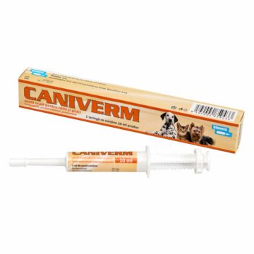 Caniverm pasta orala pentru deparazitare interna la caini si pisici x 10 ml