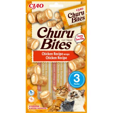 Churu Bites Recompense pentru Pisici cu Pui fara cereale - 3 x 10 g