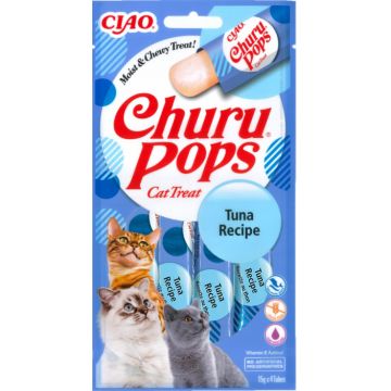 Churu Pops Recompensa Suculenta cu Ton fara cereale - 4 x 15 g de firma originala