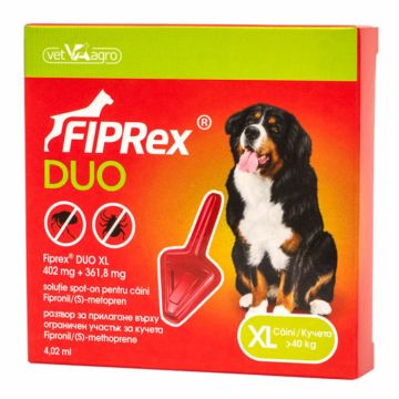 Fiprex Duo XL Dog 40 kg x 1 pipeta antiparazitare
