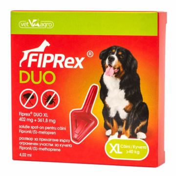 Fiprex Duo XL Dog 40 kg x 1 pipeta antiparazitare ieftina