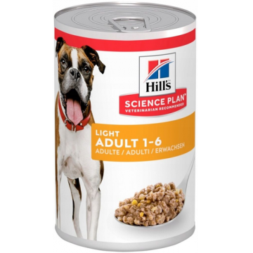 HILL'S Science Plan Canine Adult Light Chicken 370 g Conserva hrana pentru caini adulți supraponderali