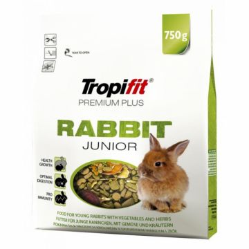 Hrana pentru iepure junior Tropifit Premium Plus Rabbit Junior, 750g de firma originala