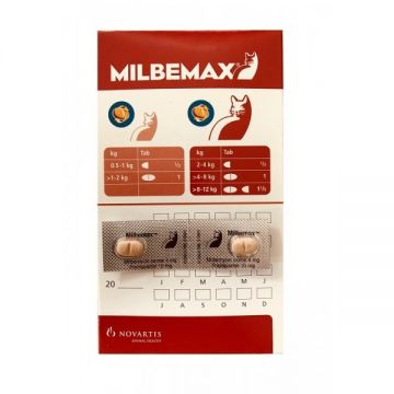 Milbemax Cat 4 10 mg ( 2 kg), 50 tablete de firma original