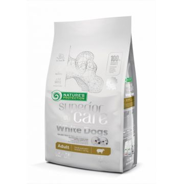 NATURES PROTECTION Superior Care White Dogs SmallMini Grain Free, Miel, ajuta la eliminarea lacrimarii excesive si reducerea petelor maronii de la ochi, 1.5kg