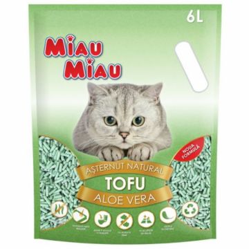 Nisip Pisici Tofu Aloe Vera, Miau Miau 6L ieftin