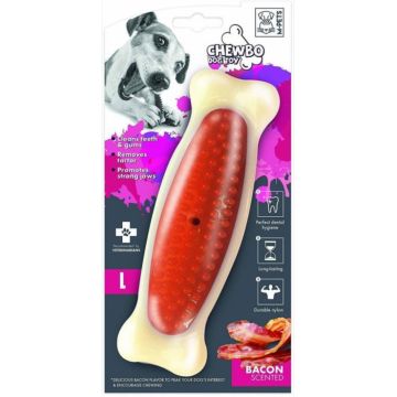 Os CHEWBO M-PETS, igienda dentara, bacon afumat, 10x3x2 cm - S