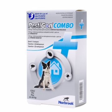 PestiGon Combo Dog M 134 mg 120,6 (10-20 kg)mg x 3 pipete la reducere