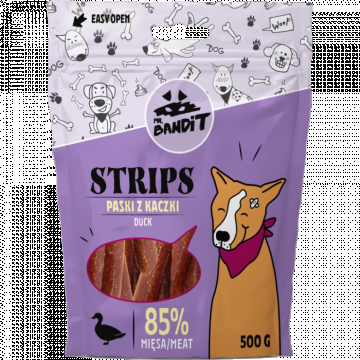 Recompense pentru caini Mr. Bandit STRIPS, rata, 80g la reducere