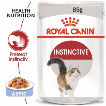 Royal Canin Instinctive Adult, plic hrana umeda pentru pisici, (in aspic), 12x85g