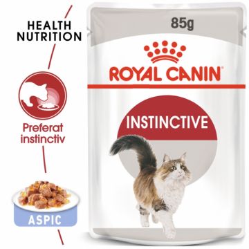 Royal Canin Instinctive Adult, plic hrana umeda pentru pisici, (in aspic), 12x85g la reducere