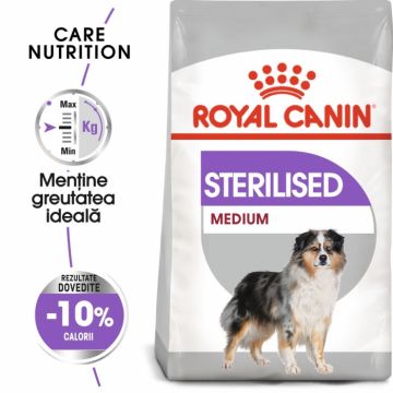 Royal Canin Medium Sterilised Adult, hrana uscata caini sterilizati, 12kg la reducere