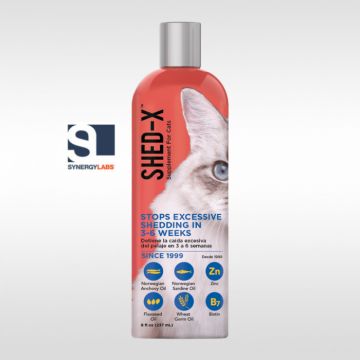 Supliment anti naparlire pentru pisici SHED-X, Synergy Labs, 237 ml ieftin