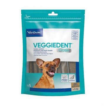 VEGGIEDENT DETAL CHEW FR3SH VERY SMALL DOG XS ( 5KG) - 15 BUCATI