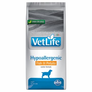 Vet Life Farmina, Hypoallergenic Fish and Potato caine, 2 kg ieftina