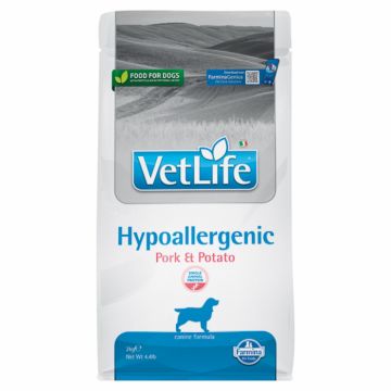 Vet Life Farmina, Hypoallergenic Pork Potato caine, 2 kg ieftina