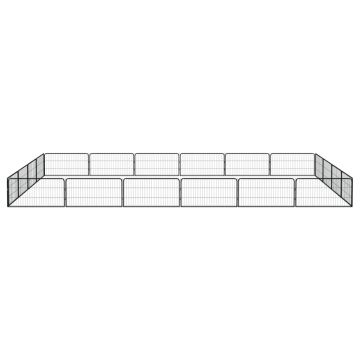 vidaXL Țarc câini 20 panouri negru 100x50 cm oțel vopsit electrostatic