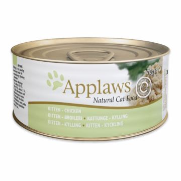 Applaws, conserva hrana umeda pisici Junior cu pui, (in supa), 70g ieftina