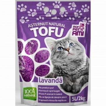 Asternut igienic pentru pisici Tofu Lavanda, Mon Petit 5 l la reducere