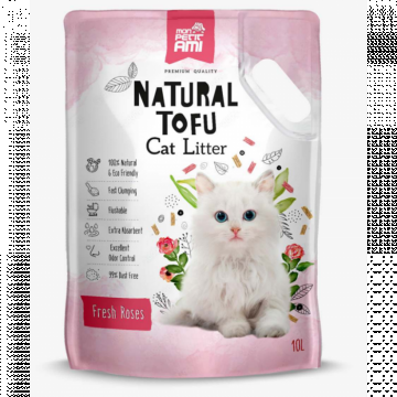 Asternut igienic pentru pisici Tofu Trandafir, Mon Petit 10 l