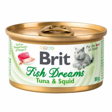 Brit Fish Dreams cu Ton in suc propiu, 80 g