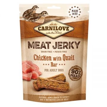 Carnilove Jerky Chicken with Quail Bar, 100 g ieftina