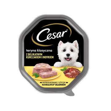 CESAR hrana pentru caini adulti, cu pui si curcan 14x150 g