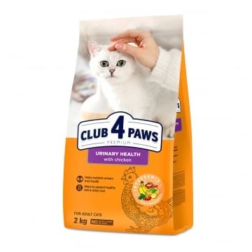 CLUB 4 PAWS Urinary, Găină, hrană uscată pisici, sistem urinar, 2kg