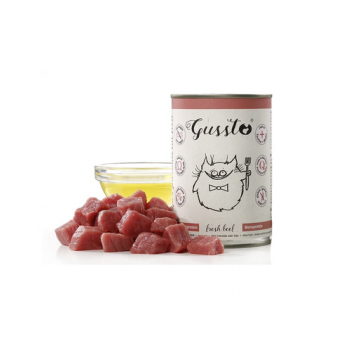 GUSSTO Cat Fresh Beef set conserve pisica, cu vita 12x400 g