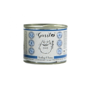 GUSSTO Cat Fresh Turkey&Tuna ton si curcan pentru pisici 12x200 g