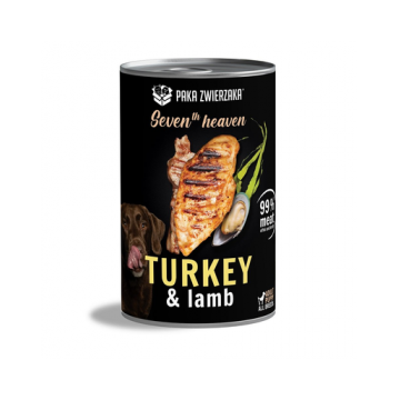 PAKA ZWIERZAKA Seventh Heaven Conserva hrana pentru caini, cu miel si curcan 400 g