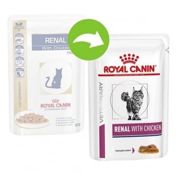 ROYAL CANIN VETERINARY DIET Renal, Pui, dietă veterinară, plic hrană umedă pisici, sistem renal, (în sos), bax, 85g x 12buc