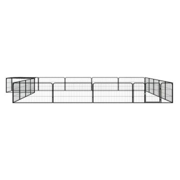 vidaXL Țarc câini 20 panouri negru 100x50 cm oțel vopsit electrostatic