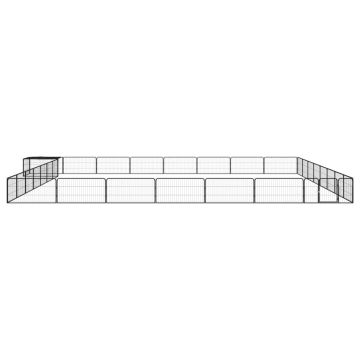 vidaXL Țarc câini 32 panouri negru 100x50 cm oțel vopsit electrostatic