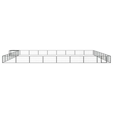vidaXL Țarc câini 36 panouri negru 100x50 cm oțel vopsit electrostatic