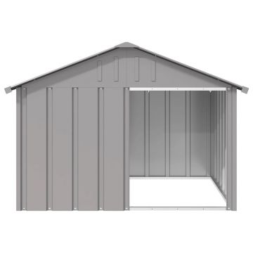 vidaXL Casă pentru câini, gri, 116,5x103x81,5 cm, oțel galvanizat