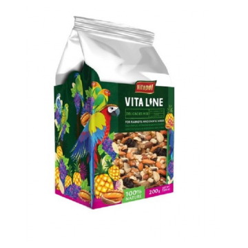 VITAPOL Mix nuci si fructe pentru papagali si pasari exotice 200g