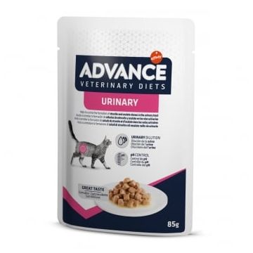 ADVANCE VETERINARY DIETS Urinary, Pui, dietă veterinară,, plic hrană umedă pisici, sistem urinar, (în sos), bax, 85g x 12buc