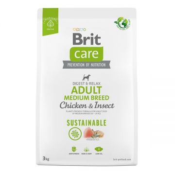 Brit Care Dog Sustainable Adult Medium Breed, 3 kg la reducere