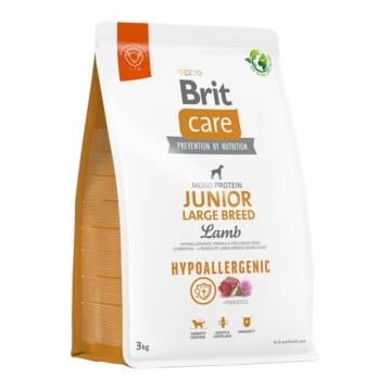 BRIT Care Hypoallergenic Junior Large Breed, L-XL, Miel, hrană uscată monoproteică câini junior, sistem imunitar & alergii, 3kg