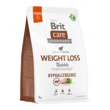 BRIT Care Hypoallergenic Weight loss, XS-XL, Iepure, hrană uscată câini, sistem imunitar & alergii, obezitate, 3kg