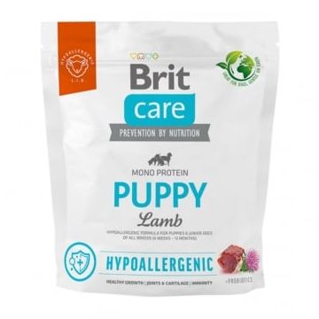 BRIT Care Hypoallergenic Puppy, XS-XL, Miel, hrană uscată monoproteică câini junior, sistem imunitar & alergii, 1kg