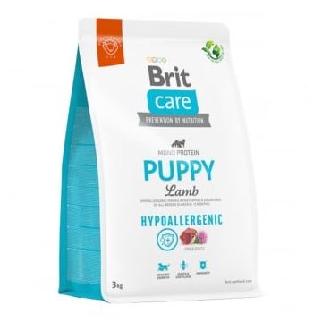 BRIT Care Hypoallergenic Puppy, XS-XL, Miel, hrană uscată monoproteică câini junior, sistem imunitar & alergii, 3kg