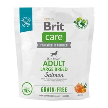BRIT Care, L-XL, Somon, hrană uscată fără cereale câini, piele & blană, 1kg