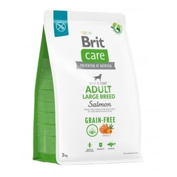 BRIT Care Grain-Free Adult Large Breed, L-XL, Somon, hrană uscată fără cereale câini, piele & blană, 3kg