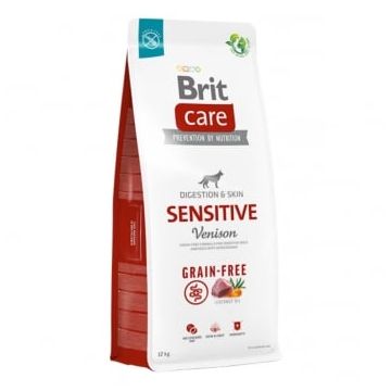 BRIT Care Sensitive, XS-XL, Vânat, hrană uscată fără cereale câini, sistem digestiv, 12kg