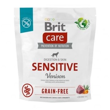BRIT Care Sensitive, XS-XL, Vânat, hrană uscată fără cereale câini, sistem digestiv, 1kg