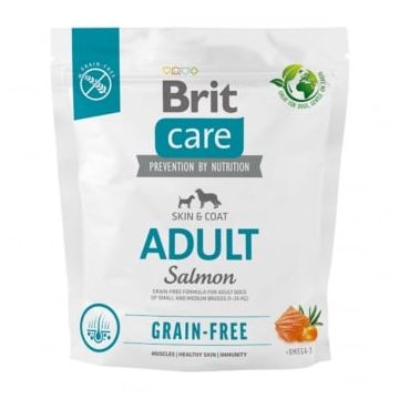 BRIT Care, XS-M, Somon, hrană uscată fără cereale câini, piele & blană, 1kg